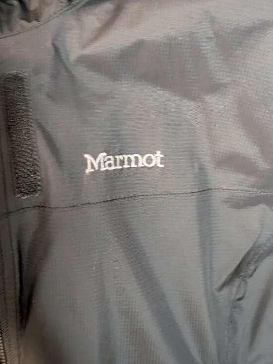 Marmot Black Lightweight Rain Jacket Hooded Utility Vented | Size M NWOT - Picture 5 of 17